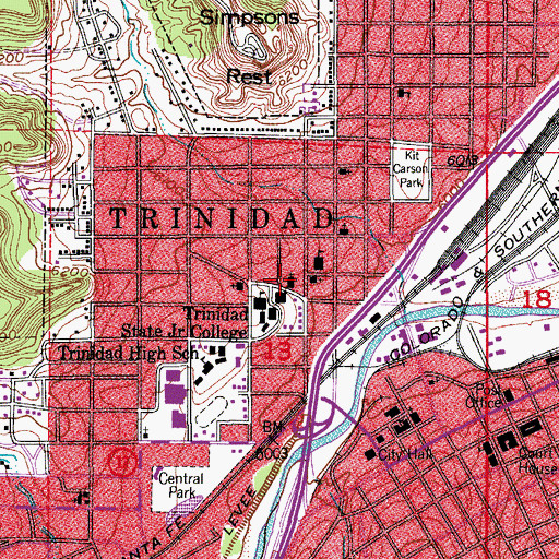 Topographic Map of First Church of Christ Scientist, CO