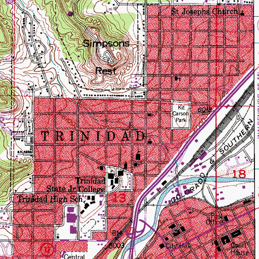 Topographic Map of Four Square Gospel Church, CO