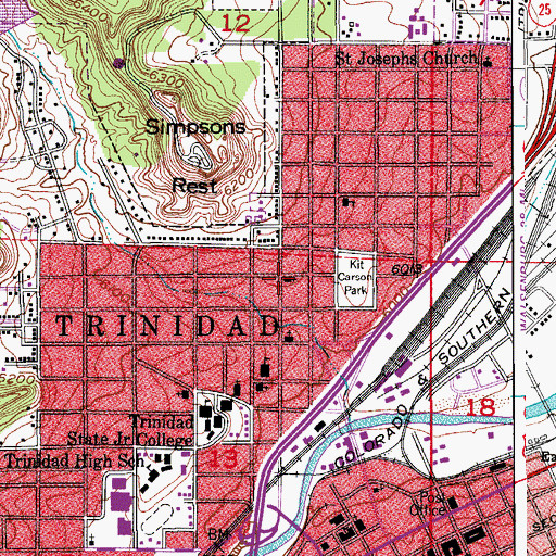 Topographic Map of First Assembly of God Church, CO