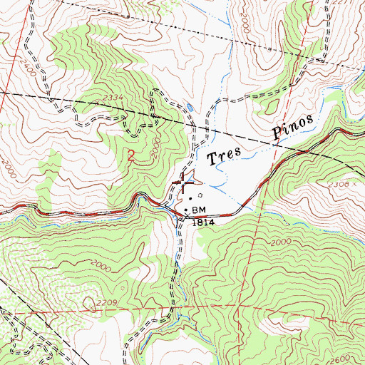 Topographic Map of Sulphuritos Creek, CA
