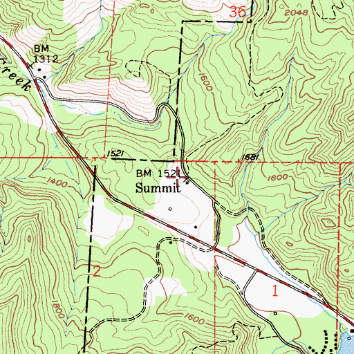 Topographic Map of Summit, CA
