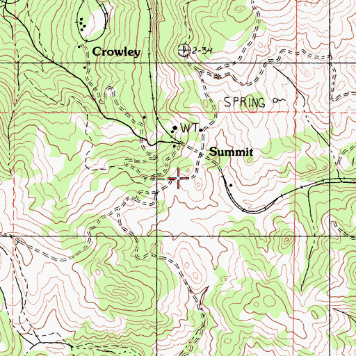 Topographic Map of Summit, CA