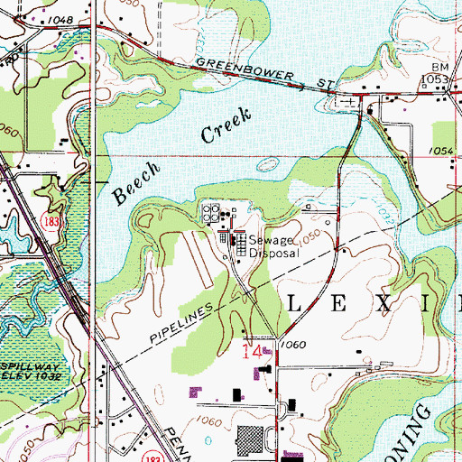 Topographic Map of Alliance Wastewater Treatment Plant, OH