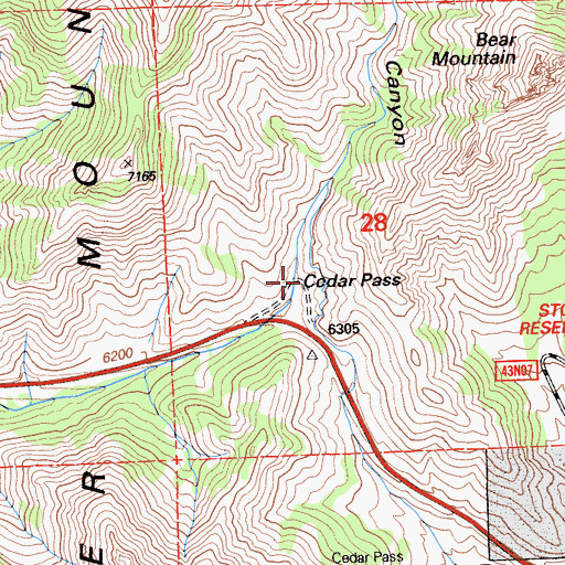 Topographic Map of Summit Canyon, CA
