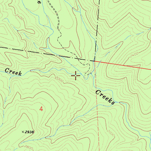 Topographic Map of Summit Creek, CA