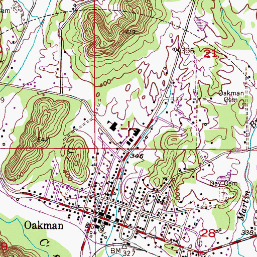 Topographic Map of H D Collins Field, AL