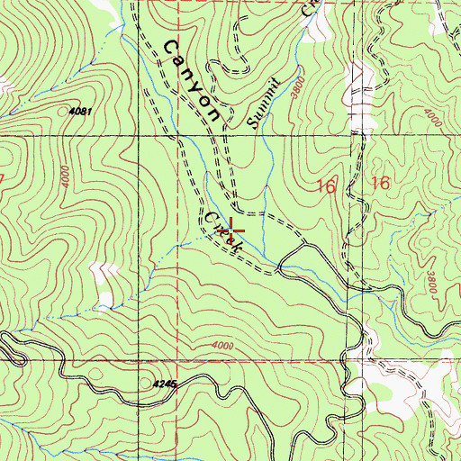 Topographic Map of Summit Creek, CA