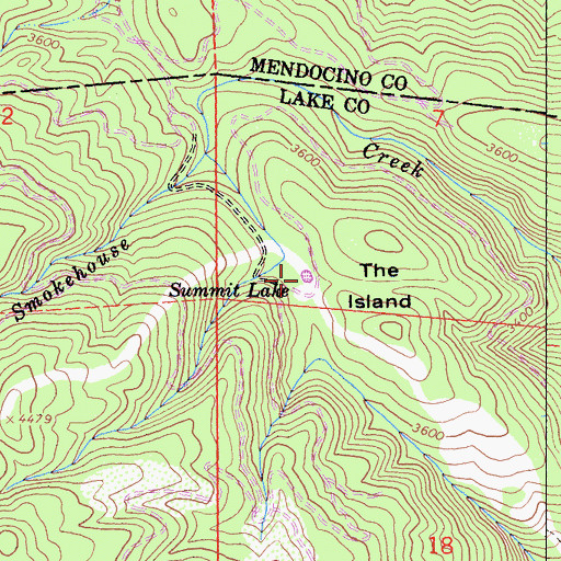Topographic Map of Summit Lake, CA