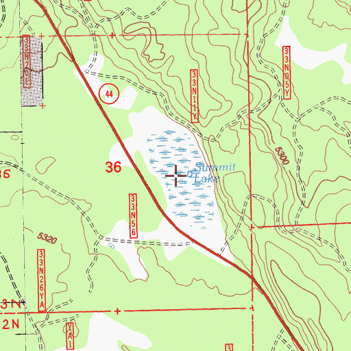 Topographic Map of Summit Lake, CA