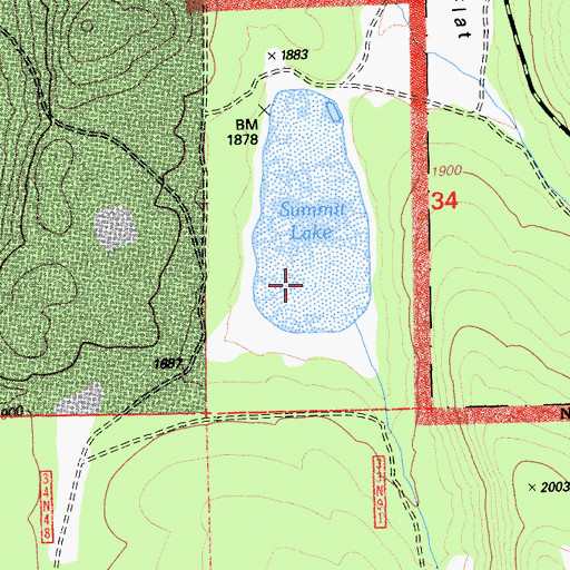 Topographic Map of Summit Lake, CA