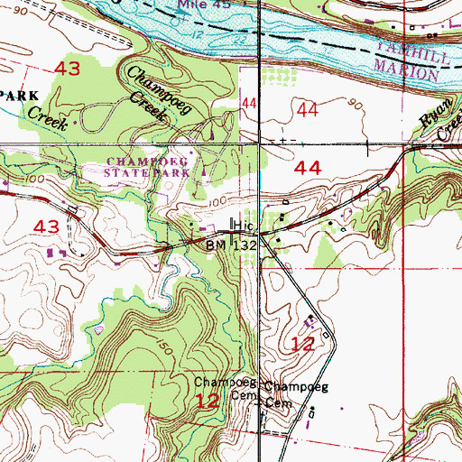 Topographic Map of Weston Cemetery, OR