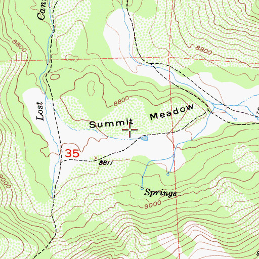 Topographic Map of Summit Meadow, CA
