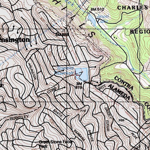 Topographic Map of Summit Reservoir, CA