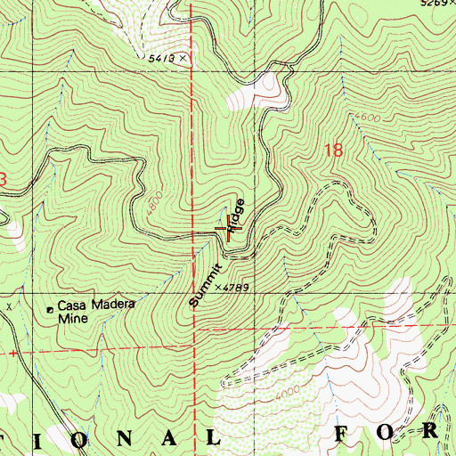Topographic Map of Summit Ridge, CA