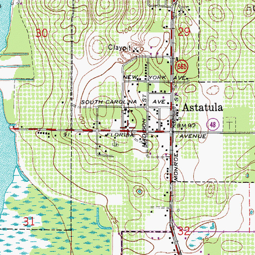 Topographic Map of Astatula Baptist Church, FL