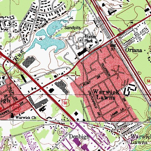 Topographic Map of Bridge Shops Shopping Center, VA