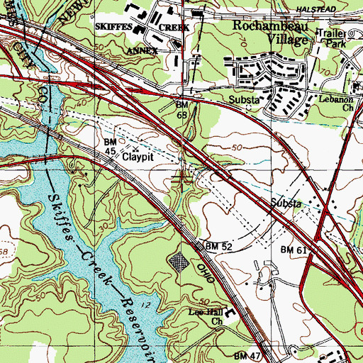 Topographic Map of Carlton Industrial Park, VA