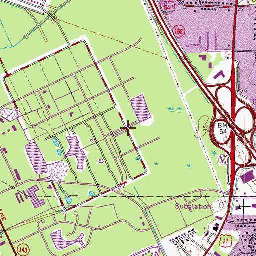 Topographic Map of City Center at Oyster Point, VA