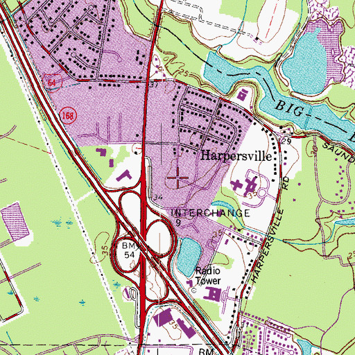 Topographic Map of Hampton Roads Center South, VA