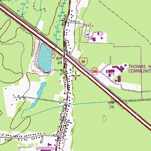 Topographic Map of Hampton Towner Centre Shopping Center, VA