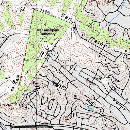 Topographic Map of Sun Valley Elementary School, CA