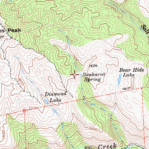 Topographic Map of Sunburnt Spring, CA