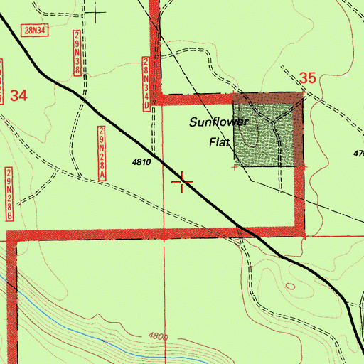 Topographic Map of Sunflower Flat, CA