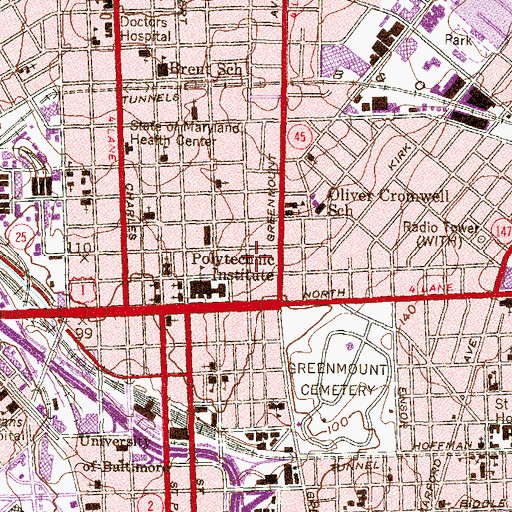 Topographic Map of Alpha and Omega Pentecostal Church, MD