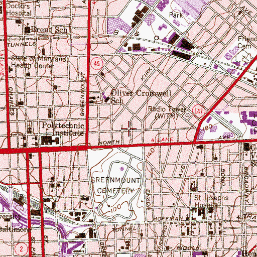 Topographic Map of Blazing Star Pentecostal Church, MD