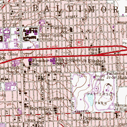 Topographic Map of Antioch Holiness Church, MD