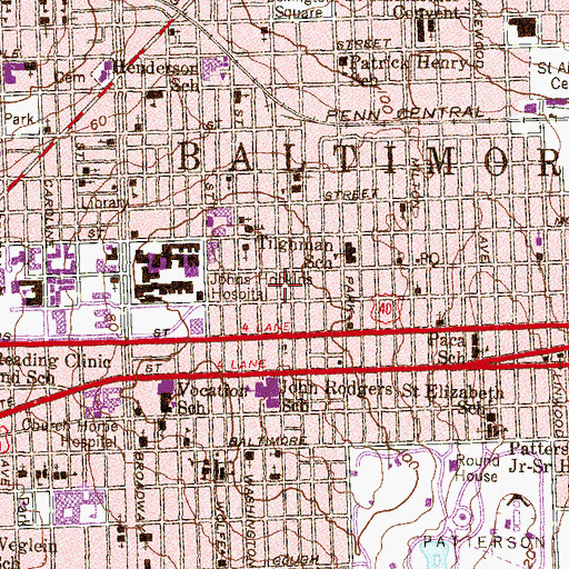 Topographic Map of Beulah Christian Community Church, MD