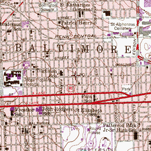 Topographic Map of Amazing Grace Evangelical Church, MD