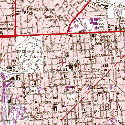 Topographic Map of Baltimore Tabernacle of Prayer, MD