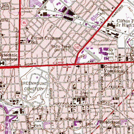 Topographic Map of Ark Church, MD