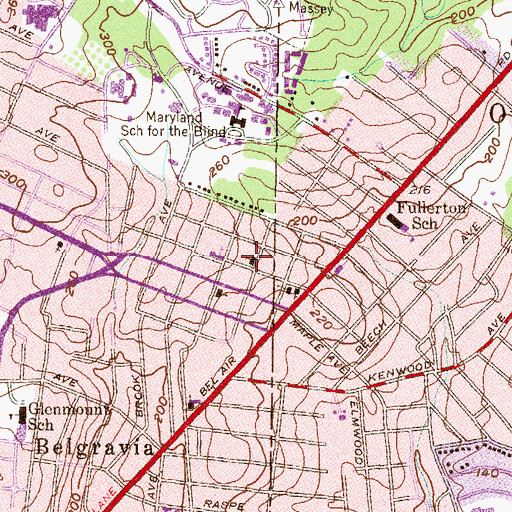 Topographic Map of Baltimore Chinese Baptist Church, MD