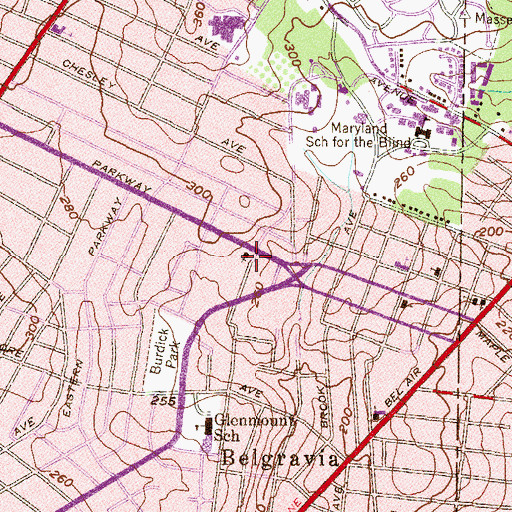 Topographic Map of Berean Bible Church, MD