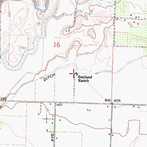 Topographic Map of Sunland Ranch, CA