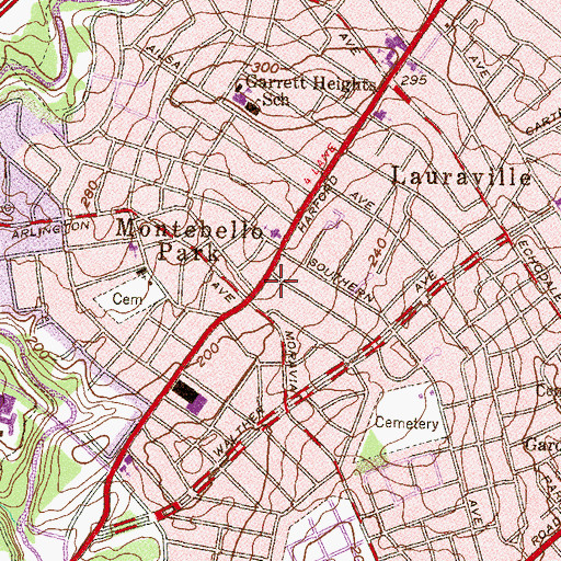 Topographic Map of American Beauty Academy, MD