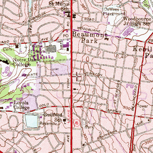 Topographic Map of Bountiful Blessings Worship Center, MD