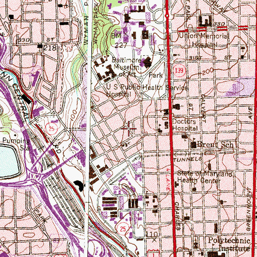 Topographic Map of Bethel Church of God Seventh Day Adventist, MD