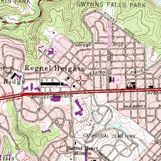 Topographic Map of Central Church of Christ, MD
