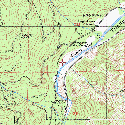Topographic Map of Sunny Flat, CA