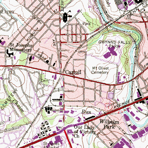 Topographic Map of Charity Community Church of God, MD