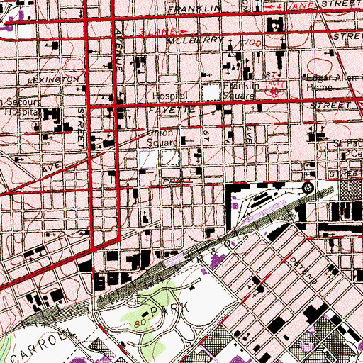 Topographic Map of International Academy of Hair, MD