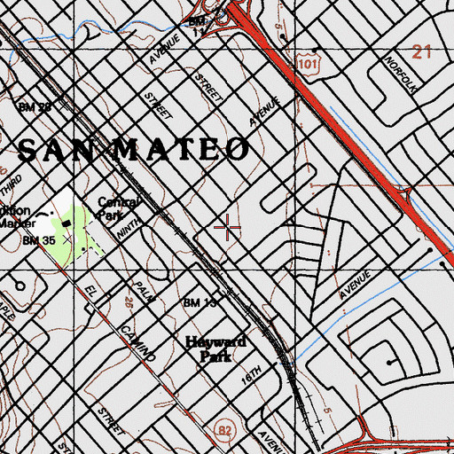 Topographic Map of Sunnybrae Elementary School, CA