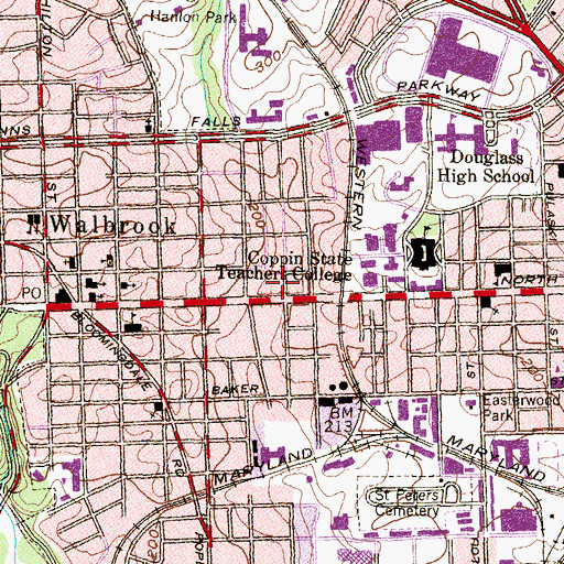 Topographic Map of Blood On The Door Assembly Church, MD