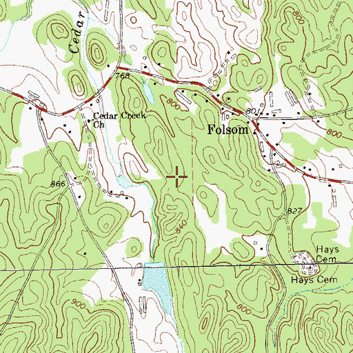 Topographic Map of Barton Family Cemetery, GA