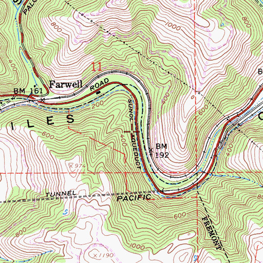 Topographic Map of Sunol Aqueduct, CA