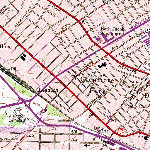 Topographic Map of Bethel Temple Church of Christ, MD