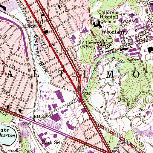 Topographic Map of Bethel Pentecostal Church, MD